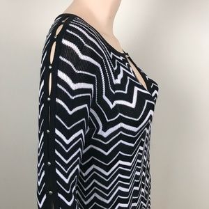 WHBM | Chevron Bodycon Super Soft Knit Bell Sleeve Tunic | Sz 7/8 M